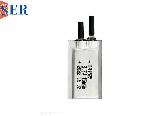 पहनने योग्य उपकरणों के लिए 3.7V अल्ट्रा पतली पाउच सेल 091525 रिचार्जेबल लिथियम पॉलिमर बैटरी अनुकूलित करें