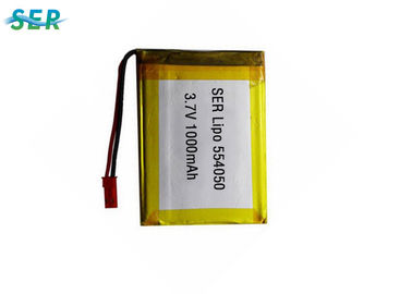 टिकाऊ लिथियम आयन बैटरी और लिथियम पॉलिमर बैटरी 3.7V 1000mah 55450 वर्ग आकार: