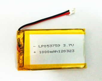 जीपीएस ट्रैकर के लिए अल्ट्रा थिन लिथियम पॉलिमर बैटरी 503759 3.7V 1300mAh साइकिल लाइफ 500
