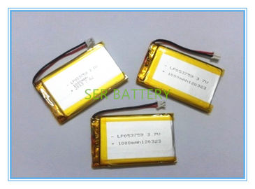 जीपीएस ट्रैकर के लिए अल्ट्रा थिन लिथियम पॉलिमर बैटरी 503759 3.7V 1300mAh साइकिल लाइफ 500