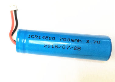 750mAh 3.7 वोल्ट लिथियम आयन बैटरी 14500 पॉइंटेड ली - इलेक्ट्रिक टॉय के लिए आयन सेल