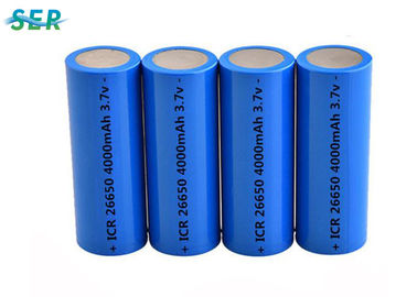 टॉर्च / इलेक्ट्रिक मशाल के लिए टिकाऊ लिथियम आयन बैटरी 26650 3.7V 4000mah