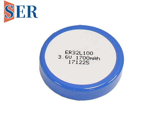 ER32L100 बटन सेल उच्च तापमान वेफर प्रकार ER32100T 1/6 डी प्राथमिक लिथियम थियोनिल क्लोराइड बैटरी