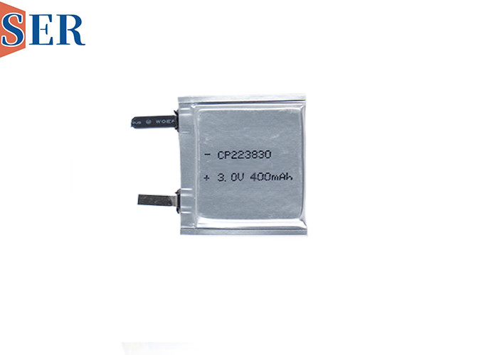 कस्टम गैर रिचार्जेबल पॉच सेल LiMnO2 बैटरी CP223830 3.0V 400mAh पहनने योग्य डिवाइस के लिए