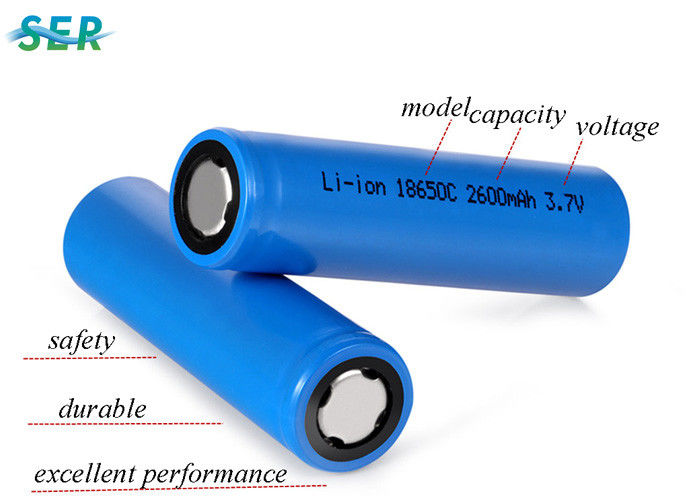 लैंप / लालटेन के लिए हाई ड्रेन बैटरी रिचार्जेबल लिथियम आयन 18650 3.7V 2600mah;