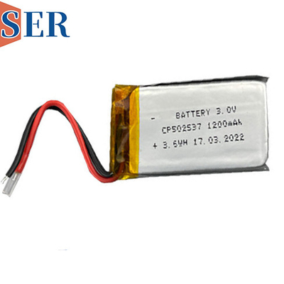 CP502537 अल्ट्रा थिन बैटरी 3.0V 1200mAh प्राइमरी लिपो थिन सेल लिथियम