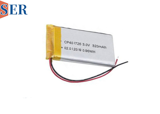 3.0V अल्ट्रा पतली LiMno2 सॉफ्ट बैटरी CP401725 डिस्पोजेबल Li-MnO2 पॉच बैटरी