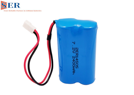 मीटर के लिए 2ER14505 2S1P ली SOCL2 बैटरी ER14505-2S 7.2V 2400mah वायर कनेक्टर
