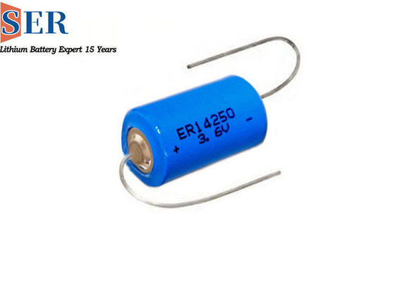 सुरक्षा 3.6V लिथियम प्राथमिक बैटरी 1/2AA आकार 600mah ER14250S 3.6 वोल्ट उच्च तापमान 150 Lisocl2 बैटरी लंबा जीवन